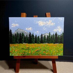 A Summer Day Acrylic Nature Landscape Painting by Deb Bossert Artworks, 5 x 7